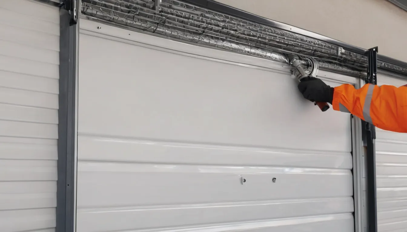 A provider checking garage door springs and tracks